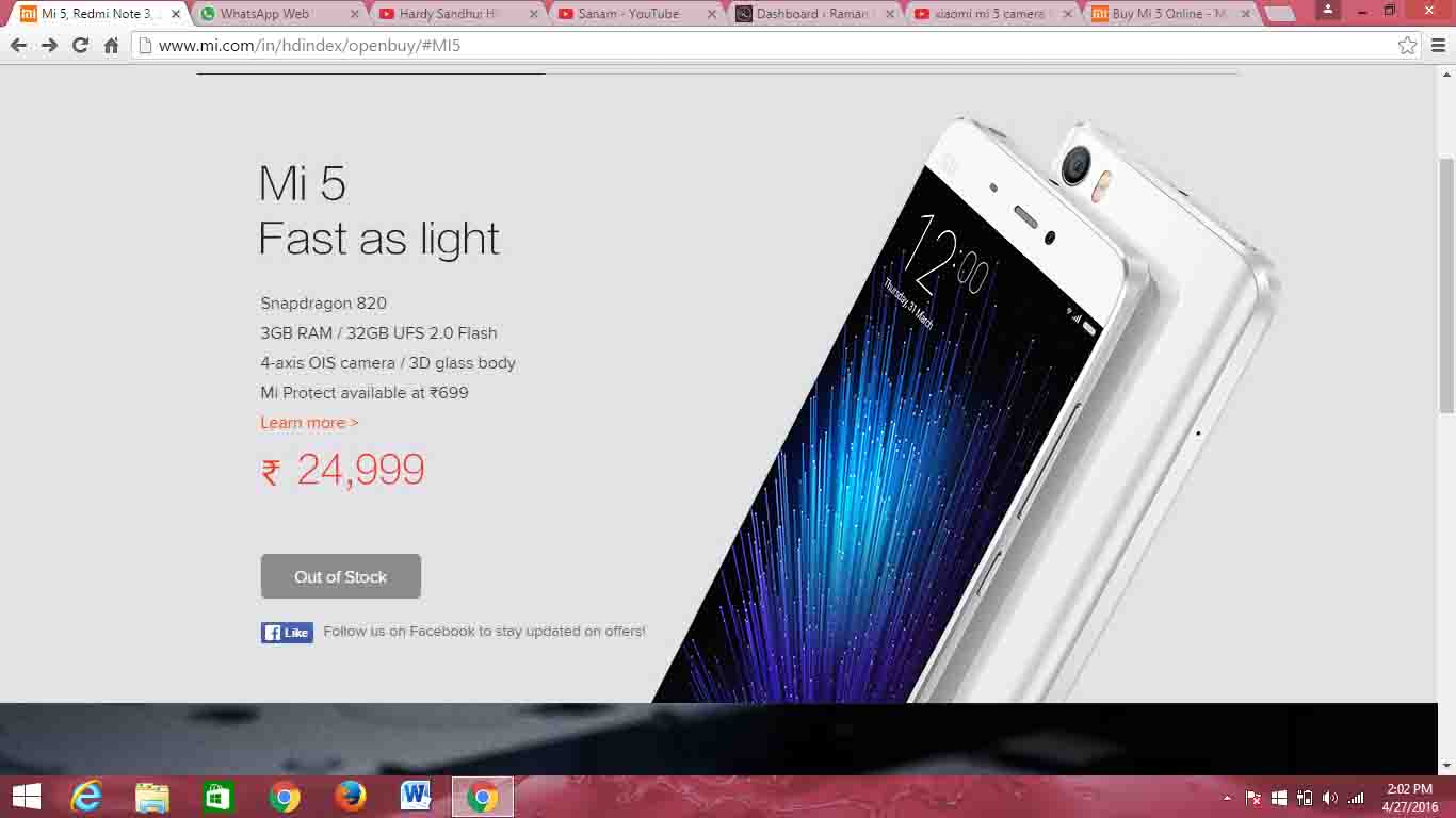 Xiaomi Mi 5 out of stock within few seconds making a fool